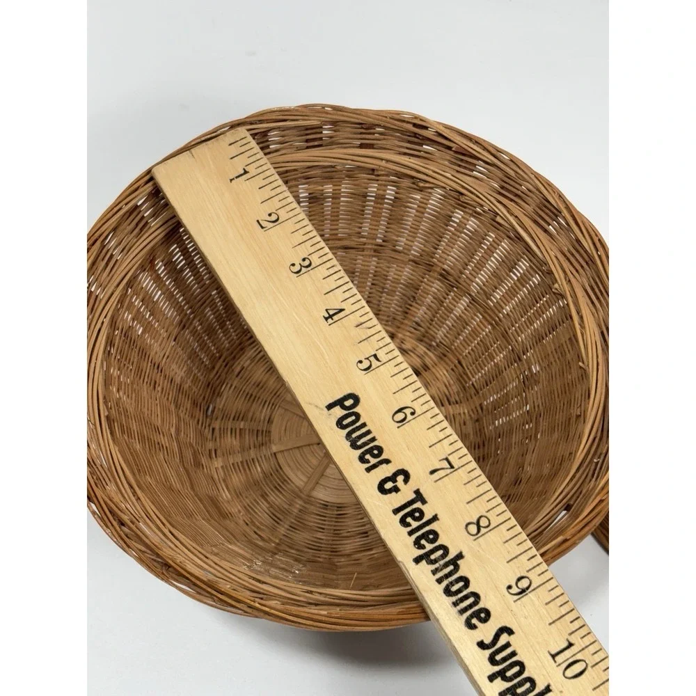 Vintage Wicker Chicken Basket Bamboo‎ Splints with Lid